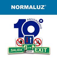 Bord Normaluz Evacuación flecha derecha PVC 32 x 16 cm - thumbnail