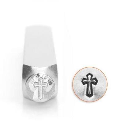 Embossing stempel zilver 6 mm kruis