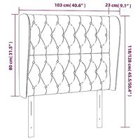 Hoofdbord met randen 103x23x118/128 cm stof donkergrijs - thumbnail