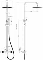 Saqu Crossed regendoucheset Ø25cm gun metal - thumbnail