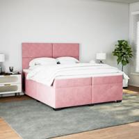 Boxspring met matras fluweel roze 200x200 cm - thumbnail