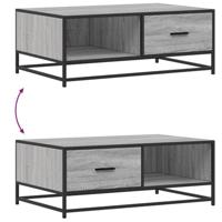 Salontafel 90x57x35 cm bewerkt hout en metaal grijs sonoma - thumbnail