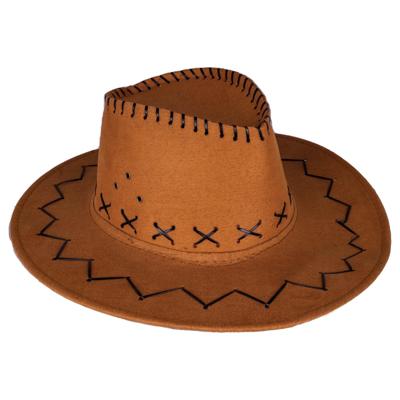 Suede cowboyhoed Lichtbruin