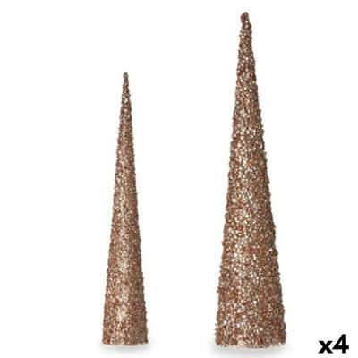 Kerstversiering Krist+ Brons Gouden Kegels 9,5 x 60 x 9,5 cm Pailletten (4 Stuks)