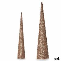 Kerstversiering Krist+ Brons Gouden Kegels 9,5 x 60 x 9,5 cm Pailletten (4 Stuks) - thumbnail