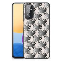 Samsung Galaxy M52 Dierenprint Telefoonhoesje Salamander Grey - thumbnail