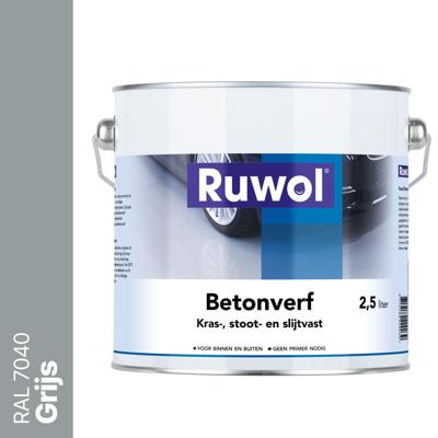 Ruwol Betonverf Grijs (RAL 7040) 2,5 liter