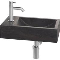 Saqu Nature Collection fonteinset met chromen kraan links natuursteen - thumbnail