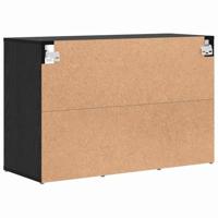 VidaXL Schoenenkast zwart eiken 77,5 x 30 x 51 cm bewerkt hout - thumbnail