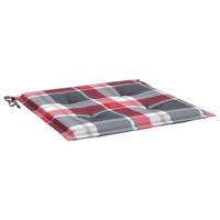 VidaXL Tuinstoelkussens 4 st 50x50x3 cm oxford stof ruitpatroon rood - thumbnail