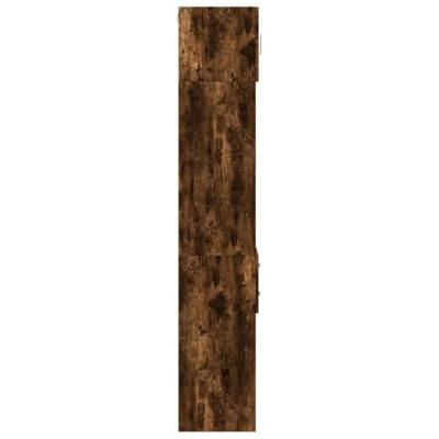 Opbergkast smal 30x42,5x225 cm bewerkt hout gerookt eikenkleur