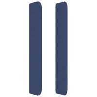Hoofdbord met randen 203x16x118/128 cm stof blauw - thumbnail