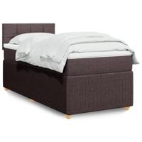 Boxspring met matras stof donkerbruin 80x200 cm - thumbnail
