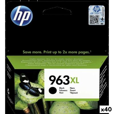 Originele inkt cartridge HP Officejet Pro All-in-One 9010,9012,9014,9015,9016,9019,9020,9022,9025 - Nº 963XL Zwart (40 Stuks)
