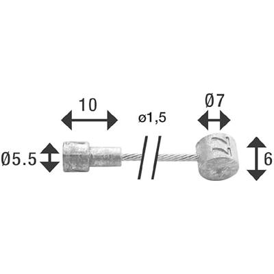 Elvedes rem binnenkabel 1350mm kabelsplitter rvs