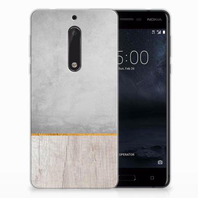 Nokia 5 | Bumper Hoesje | Wood Concrete Nokia 5 | Bumper Hoesje | Wood Concrete