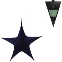 Countryfield kersthanger ster fluweel maria s donkerblauw 65 cm | 6 stuks - thumbnail