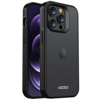 Accezz Rugged Frosted Backcover iPhone 14 Pro Telefoonhoesje Zwart - thumbnail