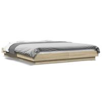 Bedframe met LED-verlichting sonoma eikenkleurig 150x200 cm - thumbnail