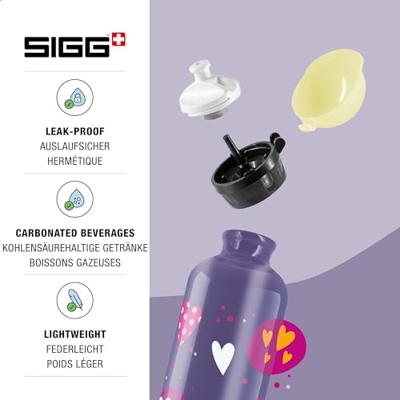 SIGG Glow Heartballons 400 ml Zwart, Roze, Paars Aluminium SIGG Glow Heartballons 400 ml Zwart, Roze, Paars Aluminium