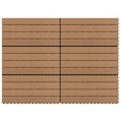 VidaXL Terrastegels 6 st 60x30 cm 1,08 m² hkc bruin
