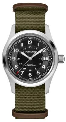 Horlogeband Hamilton H001.70.475.930.01 / H70475930 Textiel Groen 20mm