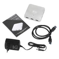 i-tec USB 3.0 7-Port HUB Metaal, Oplaadhub met 7 USB-Poorten en Stroomadapter - thumbnail