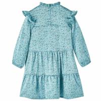Kinderjurk met lange mouwen 140 blauw - thumbnail