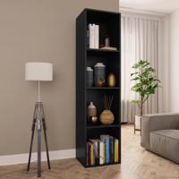VidaXL Boekenkast/tv-meubel 36x30x143 cm bewerkt hout zwart - thumbnail