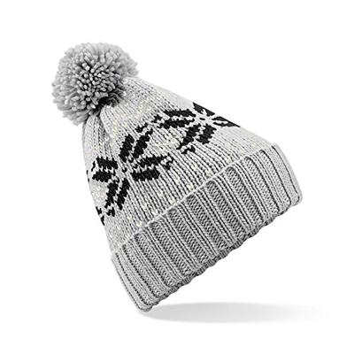 Beechfield CB456 Fair Isle Snowstar® Beanie - Black/Classic Red/White - One Size