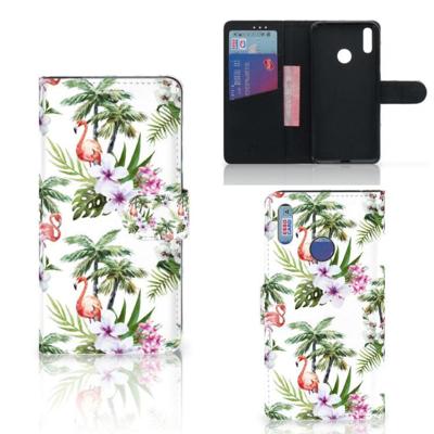 Huawei Y7 (2019) | Telefoonhoesje | Met pasjeshouder | Flamingo Palms