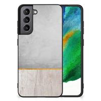 Samsung Galaxy S21FE Houten Print Telefoonhoesje Wood Concrete - thumbnail