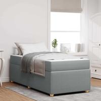 Bedframe met matras met matras Lichtgrijs 90 x 200 cm Stof - thumbnail