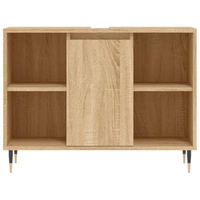 Badkamerkast 80x33x60 cm bewerkt hout sonoma eikenkleurig