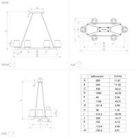 Eglo HanglampEdale 108x51 cm - met bruine kapjes - 43782 - thumbnail