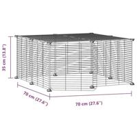VidaXL Huisdierenkooi met deur 12 panelen 35x35 cm staal zwart - thumbnail