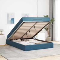 Bedframe Blauw 140 x 200 cm Fluweel - thumbnail