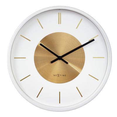 NeXtime wandklok retro ii 25cm wit/goud