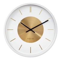 NeXtime wandklok retro ii 25cm wit/goud - thumbnail