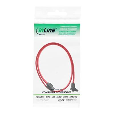 InLine SATA aansluitkabel gebogen, met veiligheidsklep, 0,5m