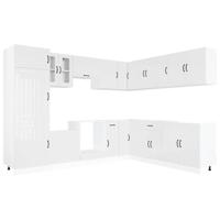 14-delige Keukenkastenset Lucca bewerkt hout glanzend wit - thumbnail