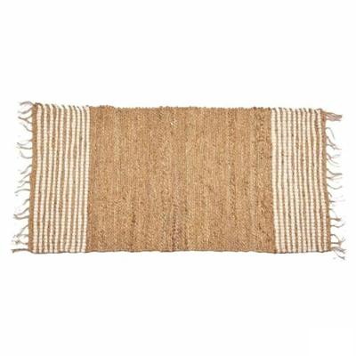 Tapijt Zwart Natuurlijk Strepen 70 x 1 x 140 cm (8 Stuks)