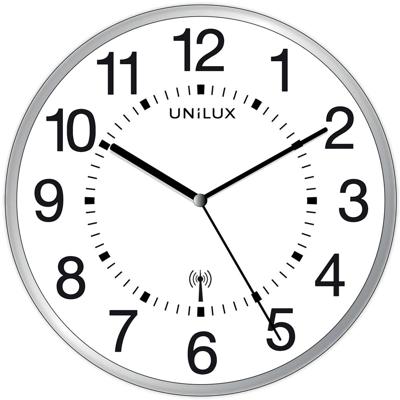 Wandklok unilux maxi radio dia 37.5cm lgrijs/wit