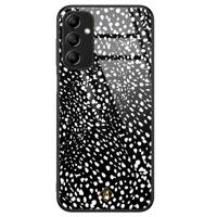Samsung Galaxy A14 glazen hardcase - Black dots - thumbnail