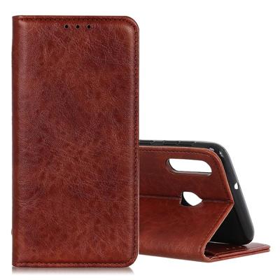 Magnetische retro Crazy Horse textuur horizontale Flip lederen case voor Galaxy A40 met houder & kaartsleuven & fotolijstjes (bruin)
