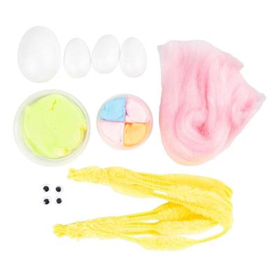 Creativ Company Mini hobbyset boetseren, paasproducten, lichtblauw, oranje, pastel roze, lichtgeel, 1 doos