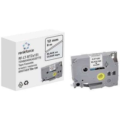 Labeltape Renkforce RF-LT-BTZe131 Compatibel vervangt Brother TZe-131 12 mm Tapekleur: Transparant Tekstkleur: Zwart 8 m Labeltape Renkforce RF-LT-BTZe131 Compatibel vervangt Brother TZe-131 12 mm Tapekleur: Transparant Tekstkleur: Zwart 8 m