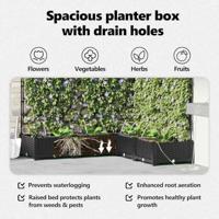 Tuin Bloempot 5 pcs Zwart Staal - thumbnail