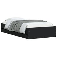 Bedframe met lades bewerkt hout zwart 90x190 cm - thumbnail