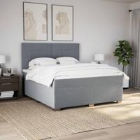 Boxspring met matras stof lichtgrijs 180x200 cm - thumbnail